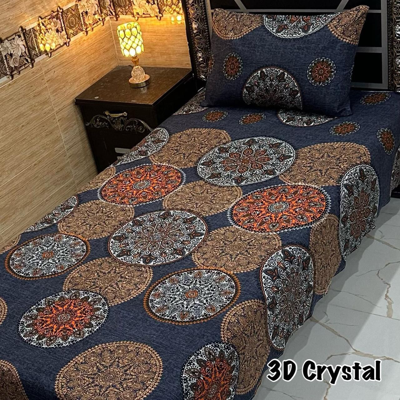 4-Piece Crystal Cotton Bedsheet Set – Single Bed