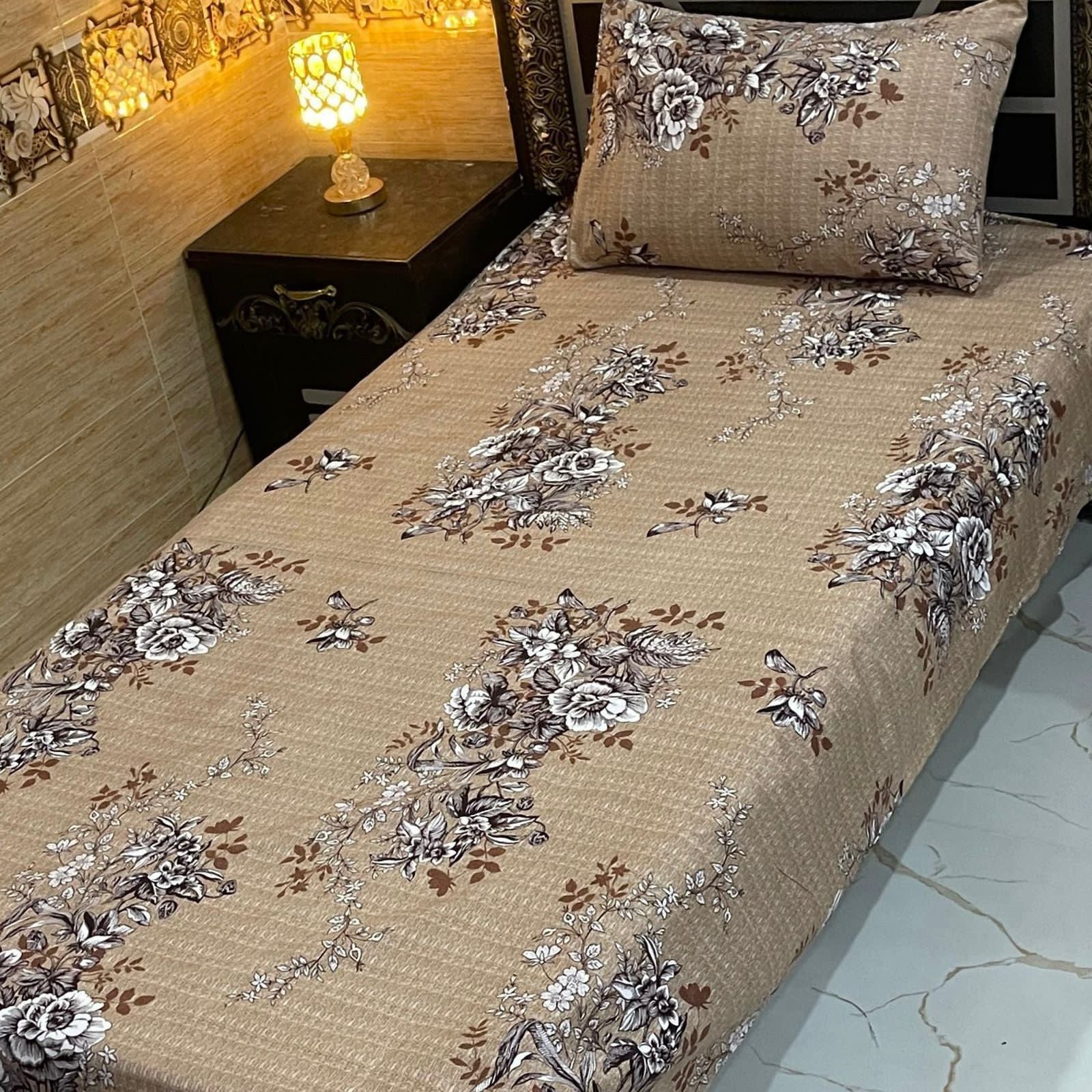 4-Piece Crystal Cotton Bedsheet Set – Single Bed