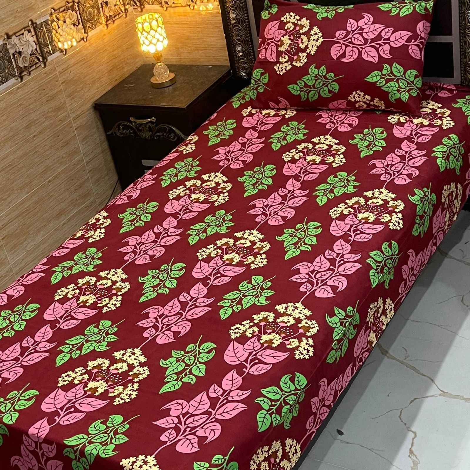 4-Piece Crystal Cotton Bedsheet Set – Single Bed