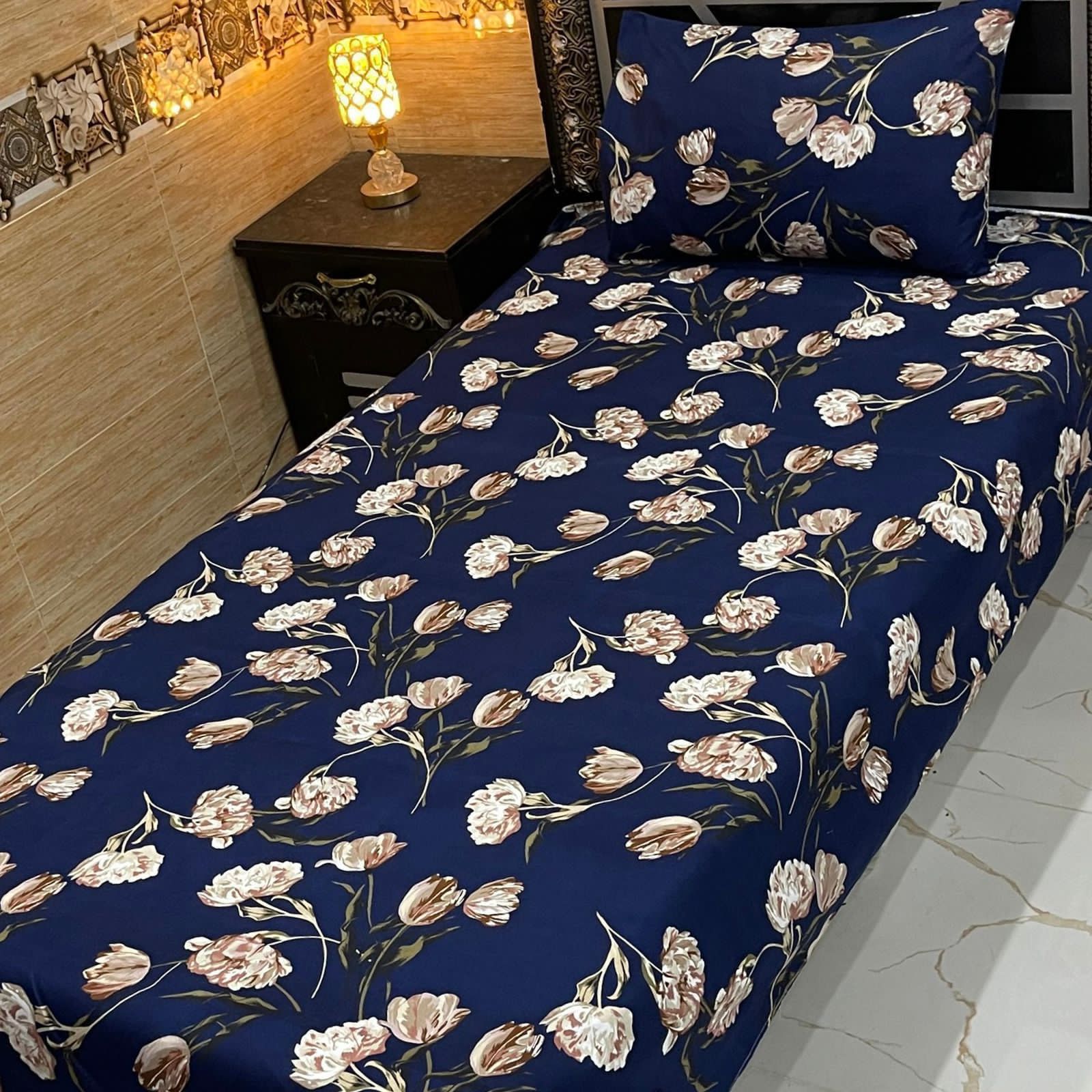 4-Piece Crystal Cotton Bedsheet Set – Single Bed