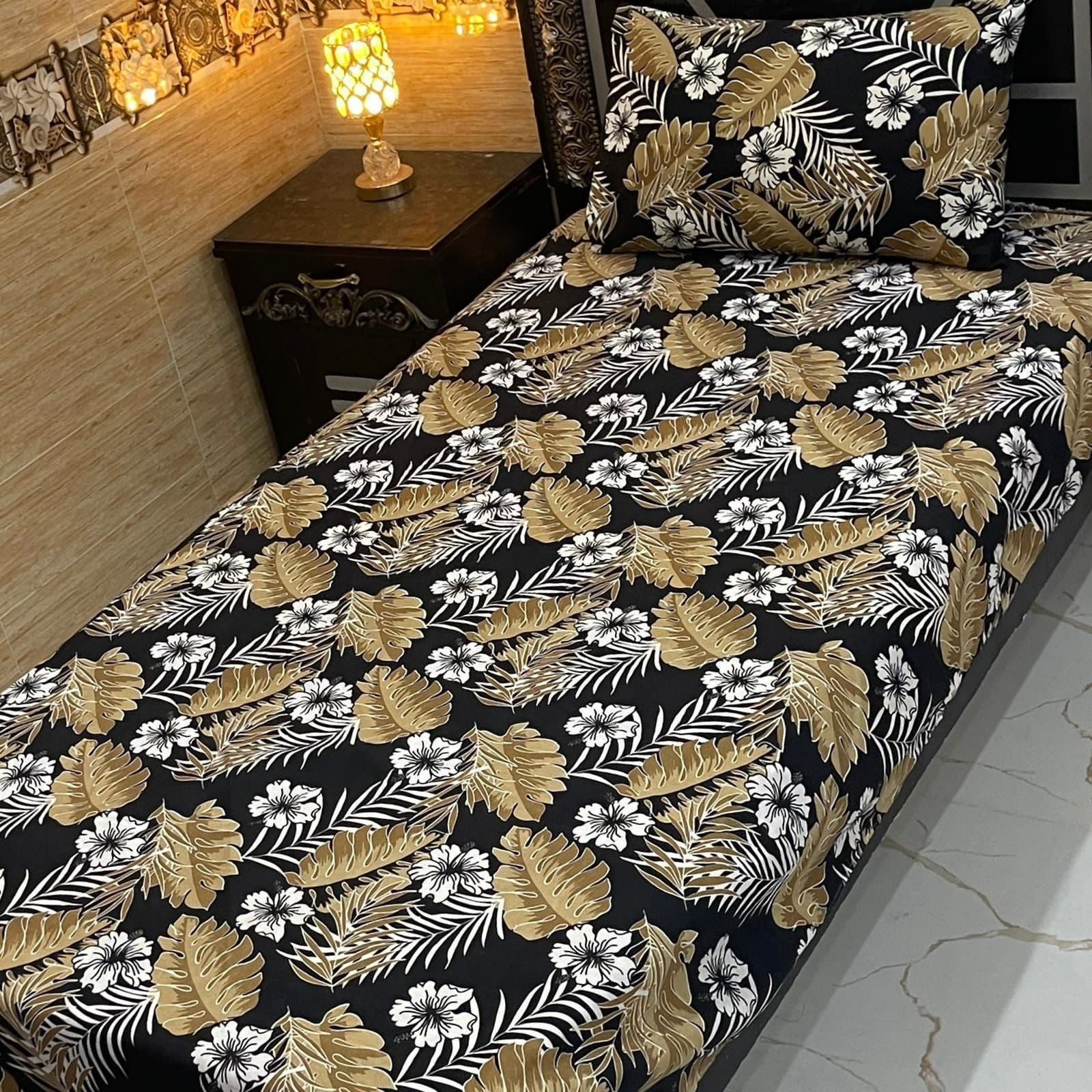 4-Piece Crystal Cotton Bedsheet Set – Single Bed