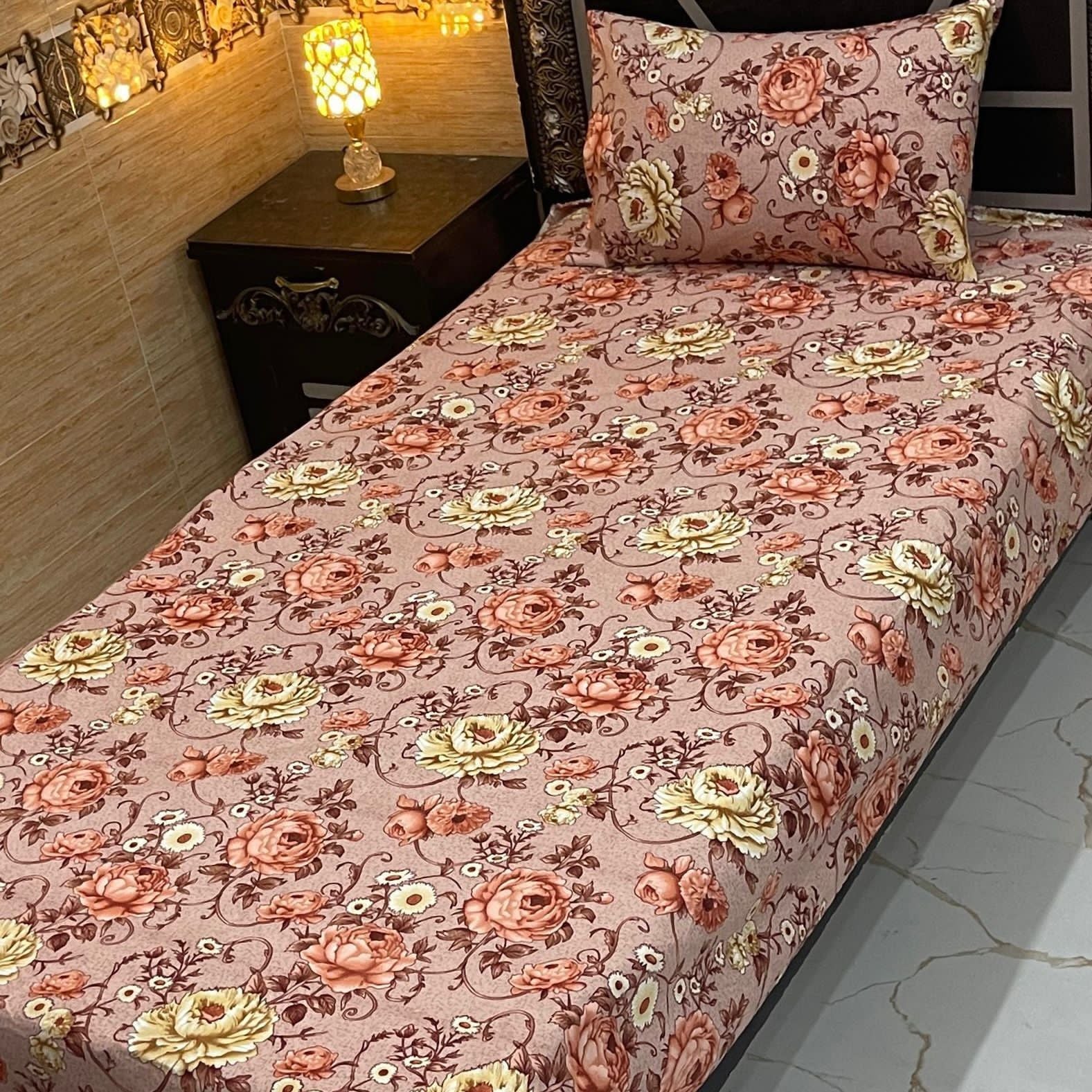 4-Piece Crystal Cotton Bedsheet Set – Single Bed