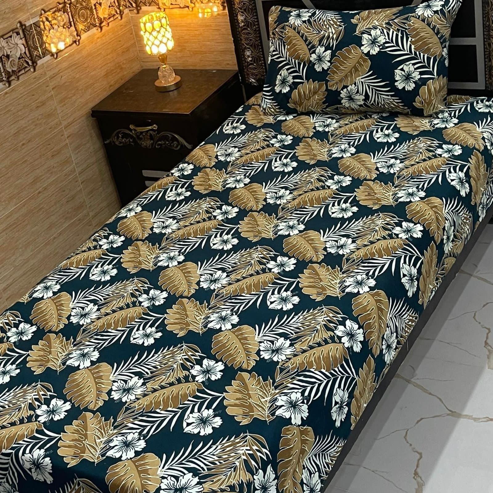 4-Piece Crystal Cotton Bedsheet Set – Single Bed