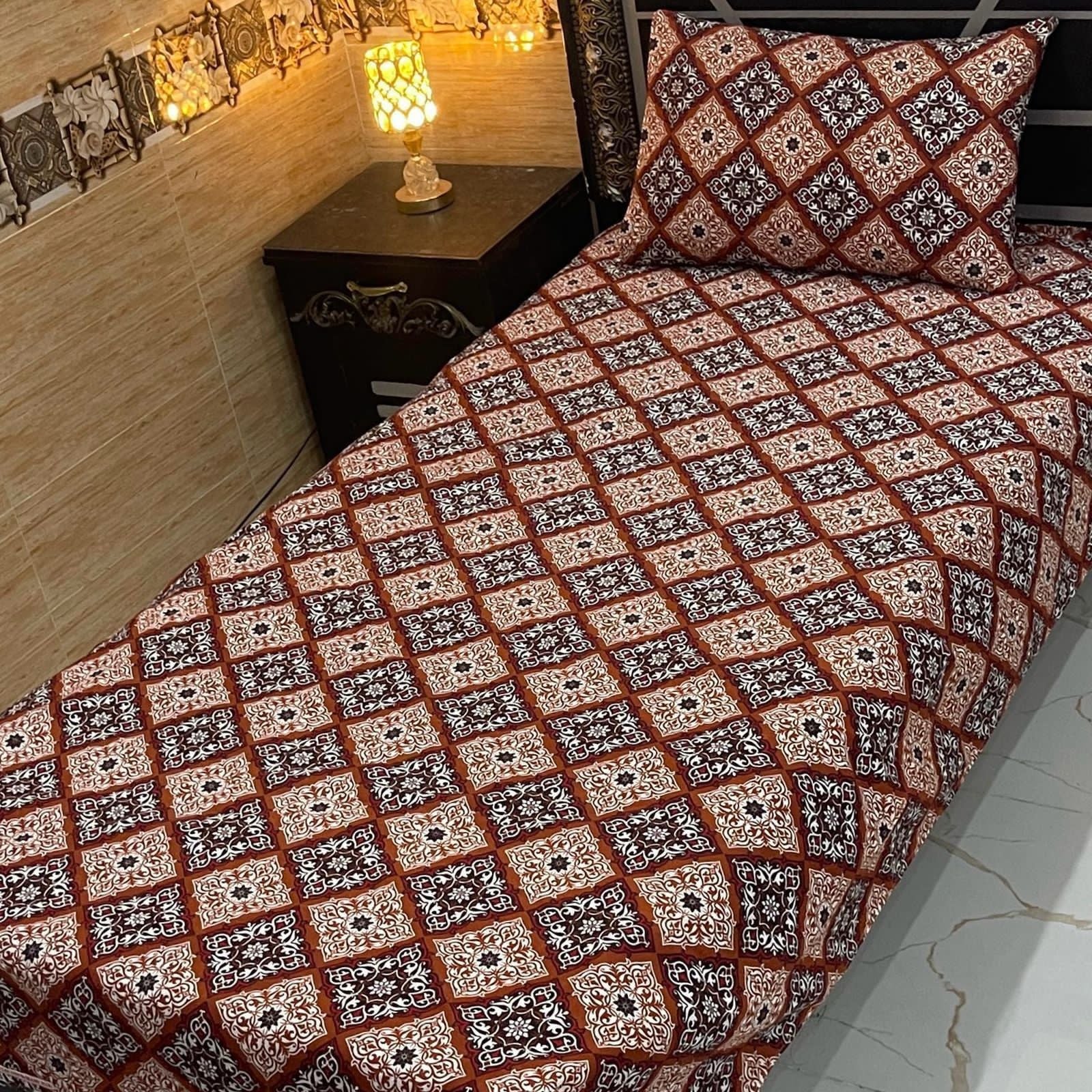 4-Piece Crystal Cotton Bedsheet Set – Single Bed