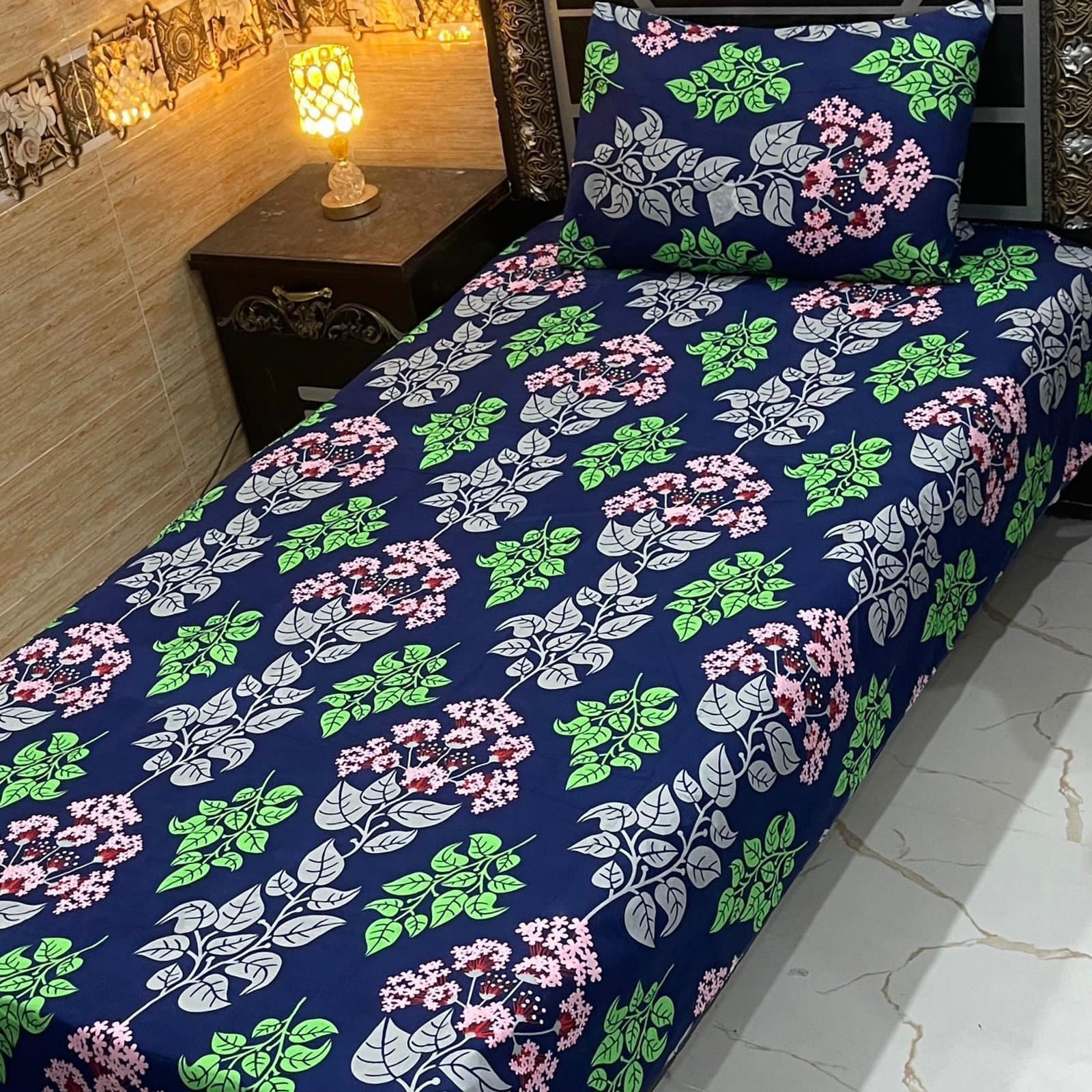 4-Piece Crystal Cotton Bedsheet Set – Single Bed
