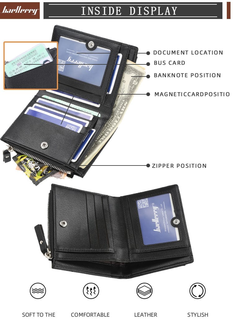 Classic Booklet Wallet with Cardholder – Spacious & Stylish