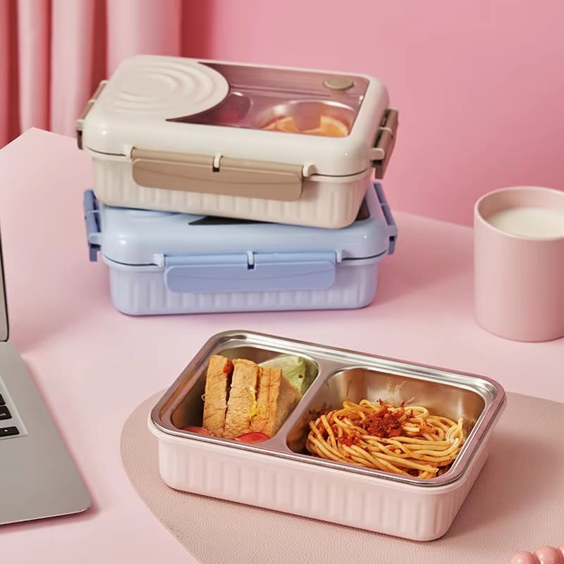 Double Delight Stainless Steel Lunch Box