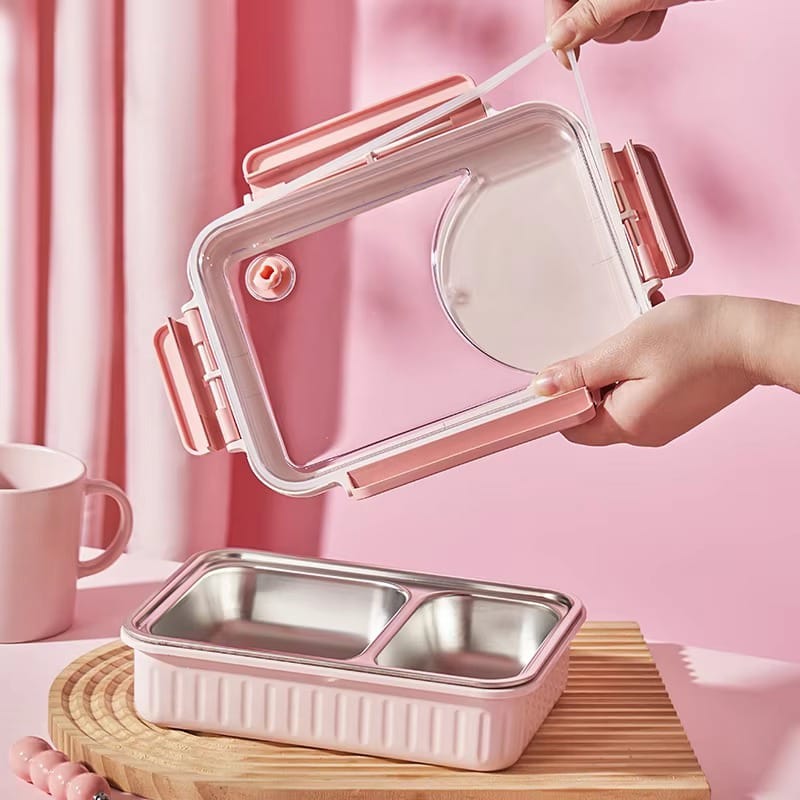 Double Delight Stainless Steel Lunch Box