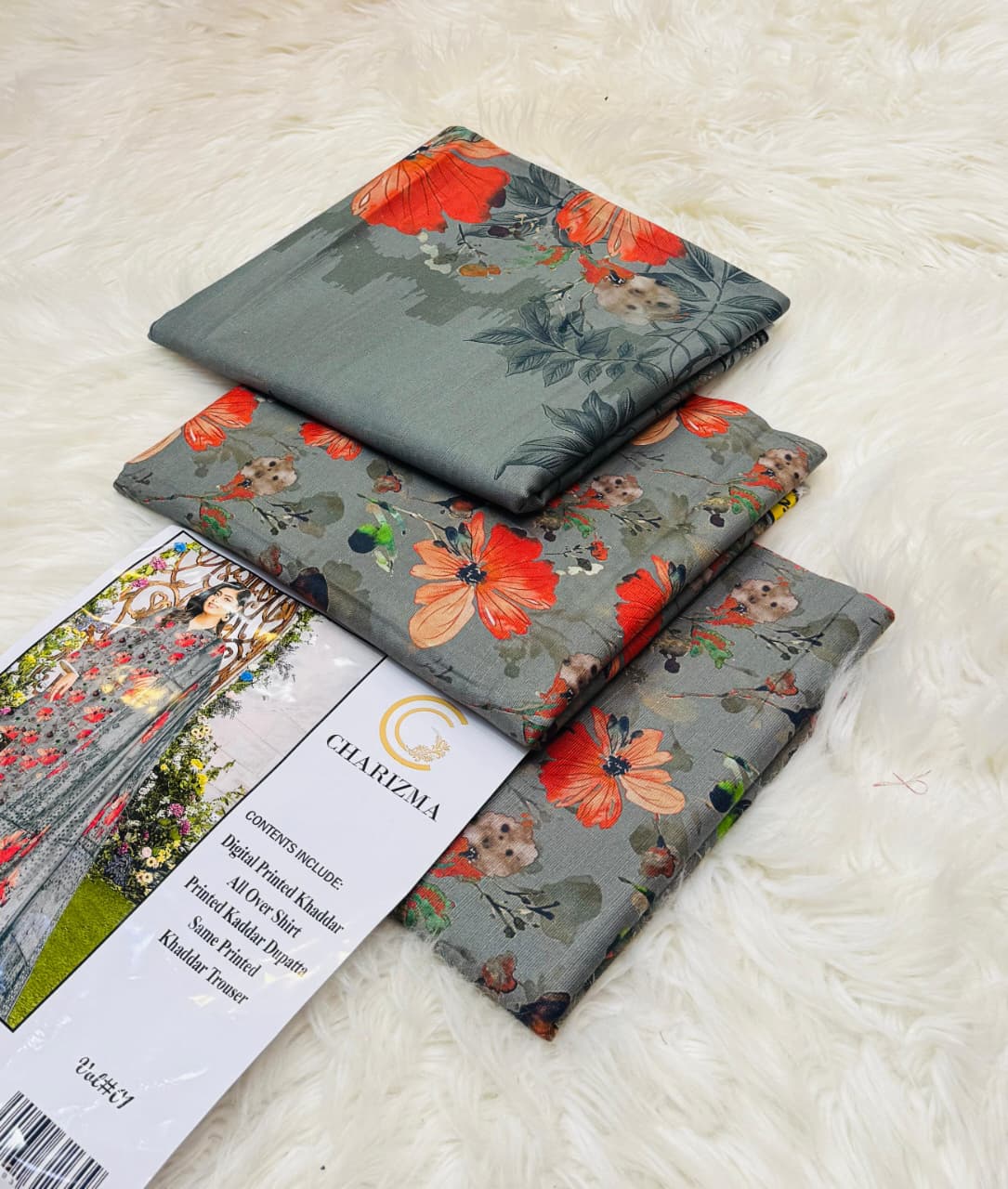 Elegant 3PC Printed Khaddar Suit