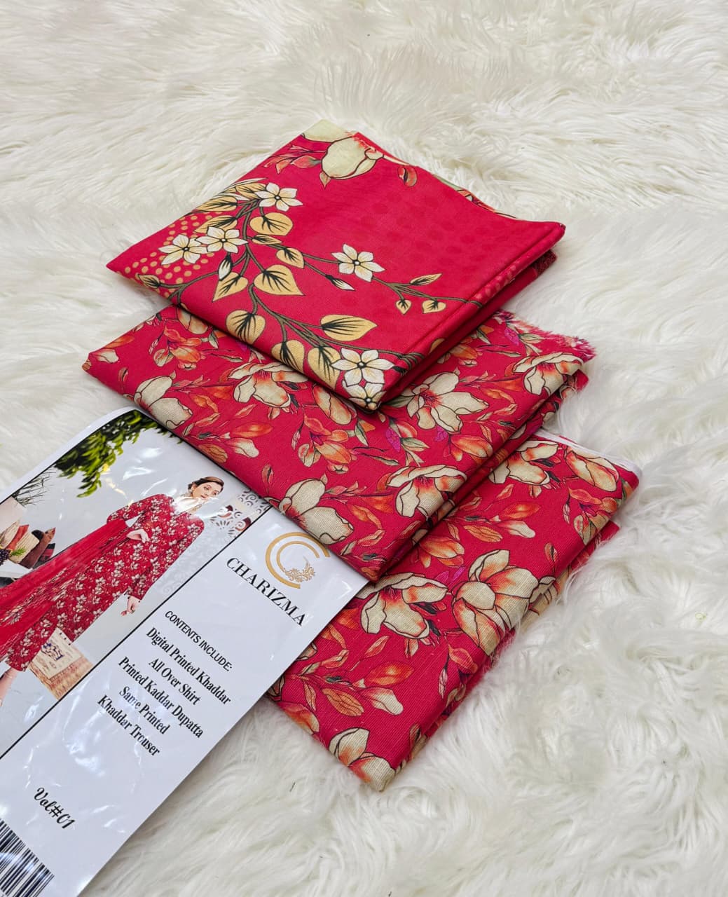 Elegant 3PC Printed Khaddar Suit