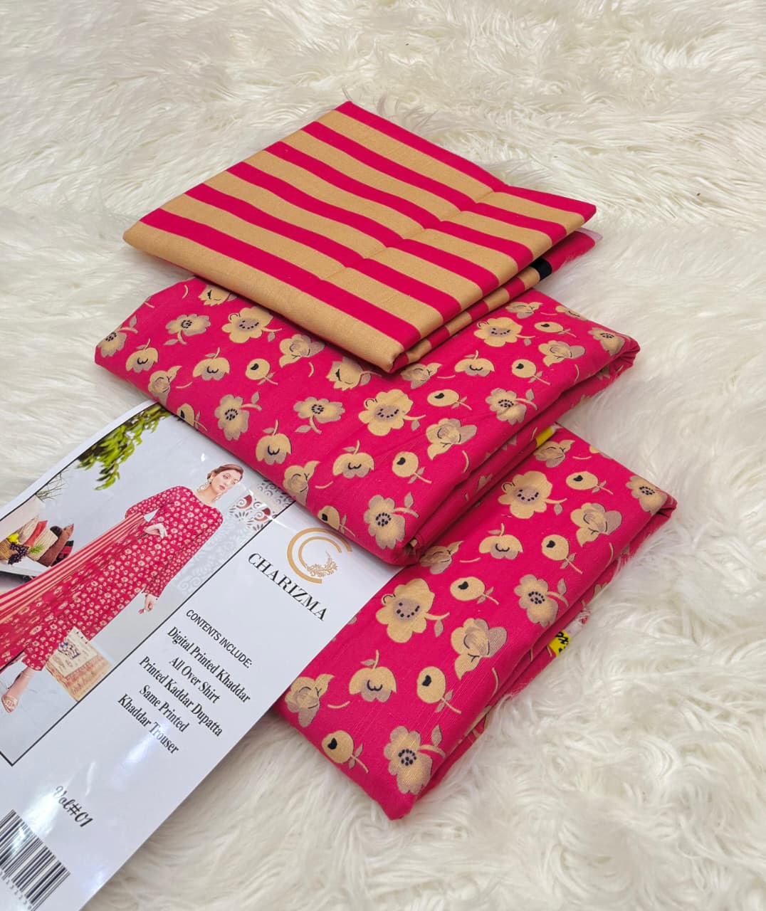 Elegant 3PC Printed Khaddar Suit