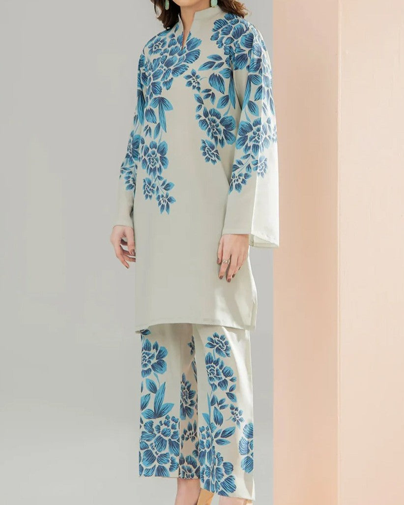 Stitched 2 piece printed shirt with trouser for women – summer collection 2025