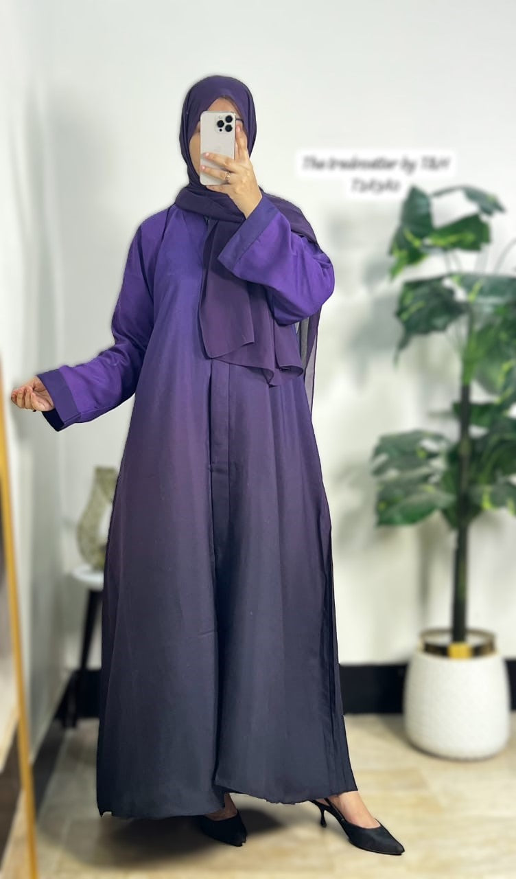 Buy breathable peach nida abaya with scarf online in Pakistan