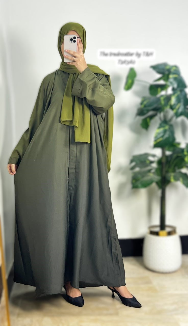 Elegant tie dye abaya with matching scarf modest fashion outfit