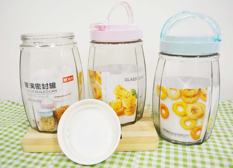 Airtight glass storage jar for kitchen dry food snacks spices Pakistan