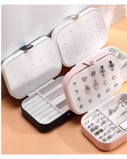 Three Layer Jewelry Storage Box PU Leather Travel Case for Women in Pakistan