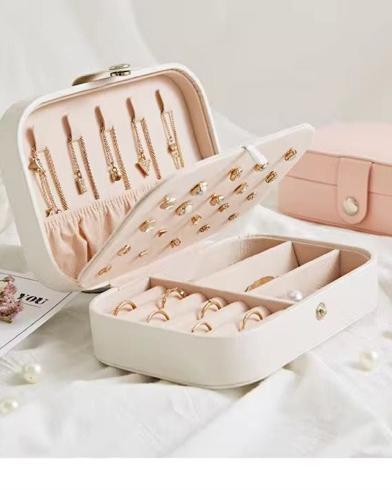 Three Layer Jewelry Storage Box PU Leather Travel Case for Women in Pakistan
