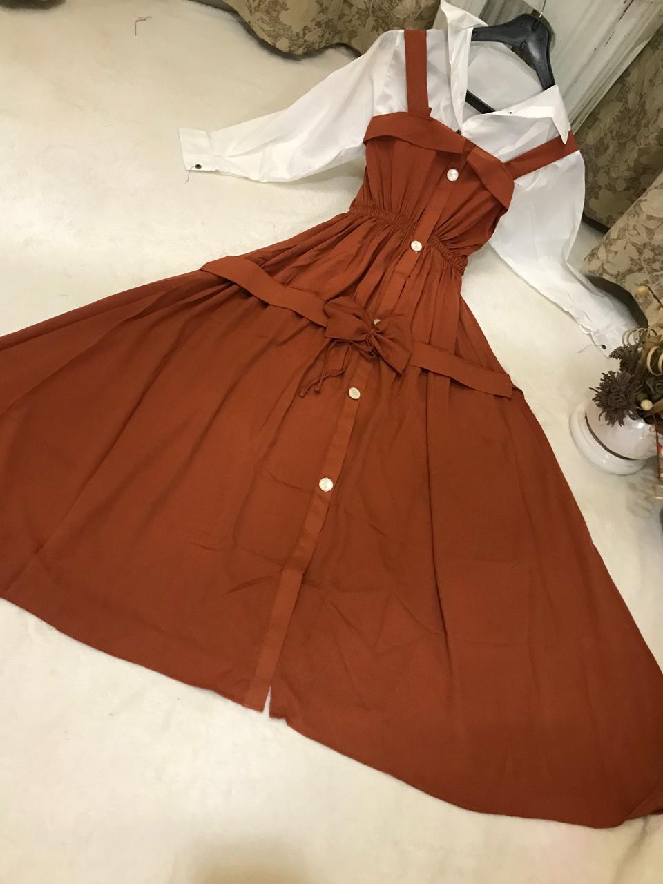 2Pc Imported Romper Maxi with Plain Front Open Shirt – Elegant Women’s Outfit