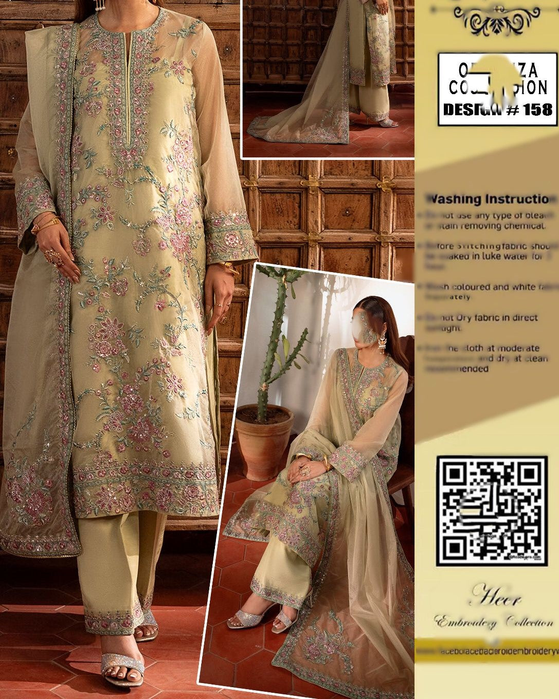 Bridal organza suit Pakistan
Heavy embroidered wedding dress 2025