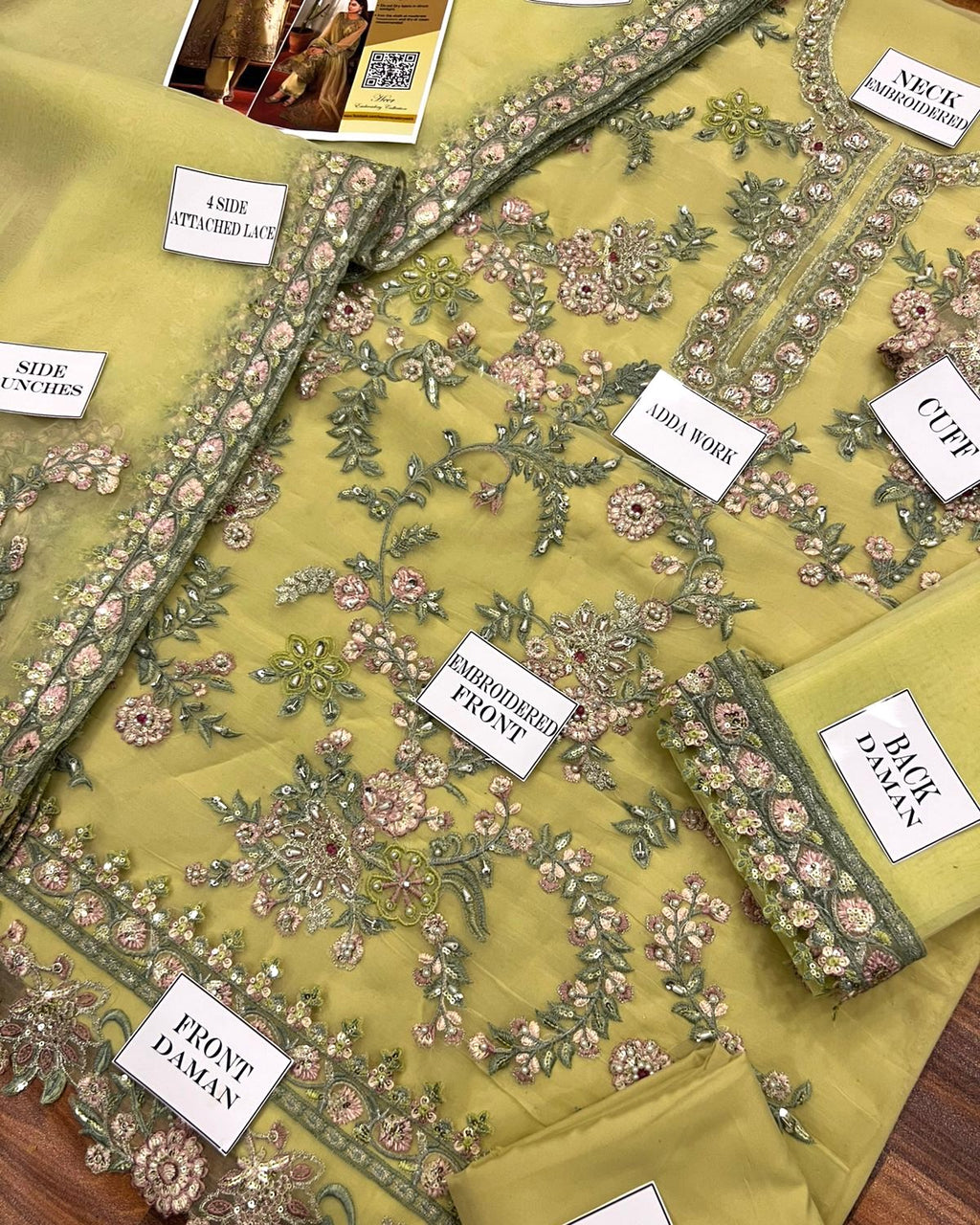 Bridal Organza Suit with Heavy Sequence & Adda Work – Wedding Collection 2025