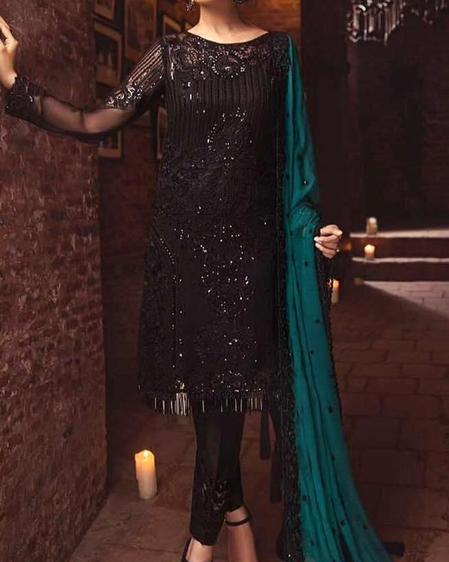 Embroidered Chiffon Suit with Dupatta – Premium Wedding Collection 2025