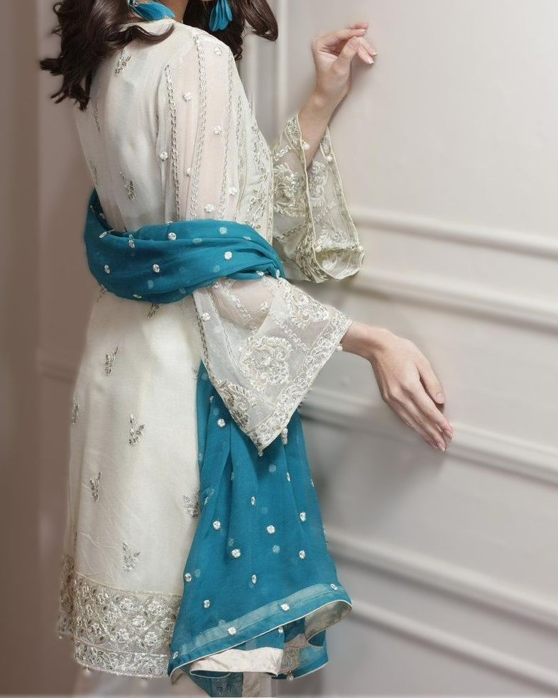 Luxury Chiffon Embroidered 3 Piece Suit