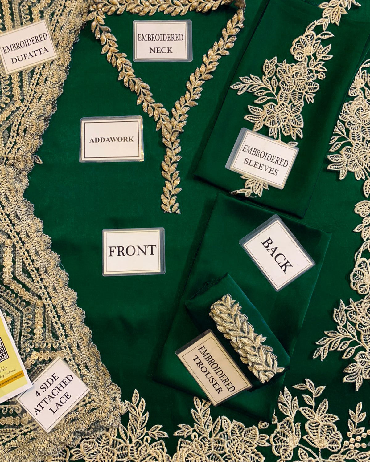 Organza dupatta with full sequence embroidery and heavy 4-side border