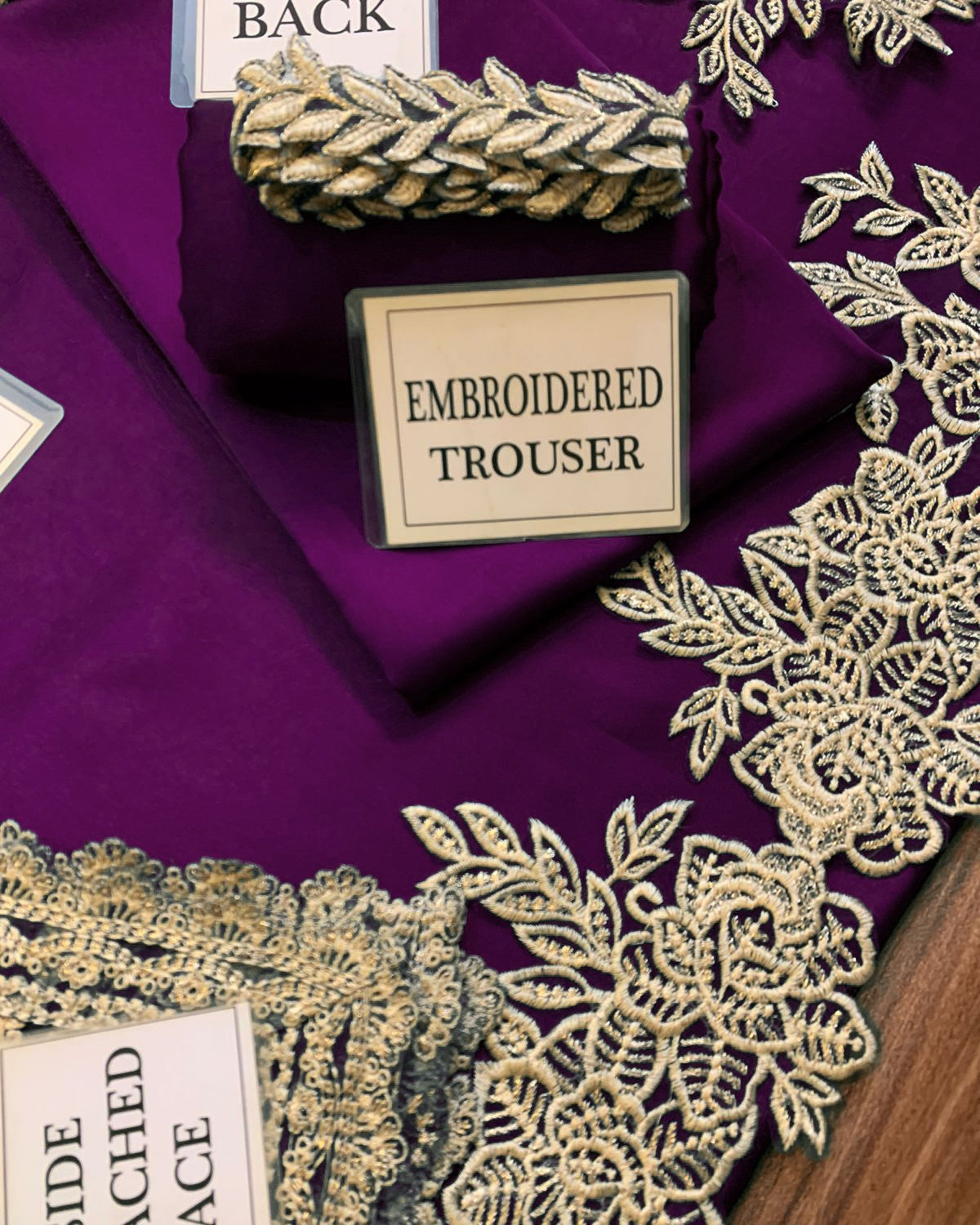 "Luxury shamooz silk and organza 3 piece embroidered unstitched suit"