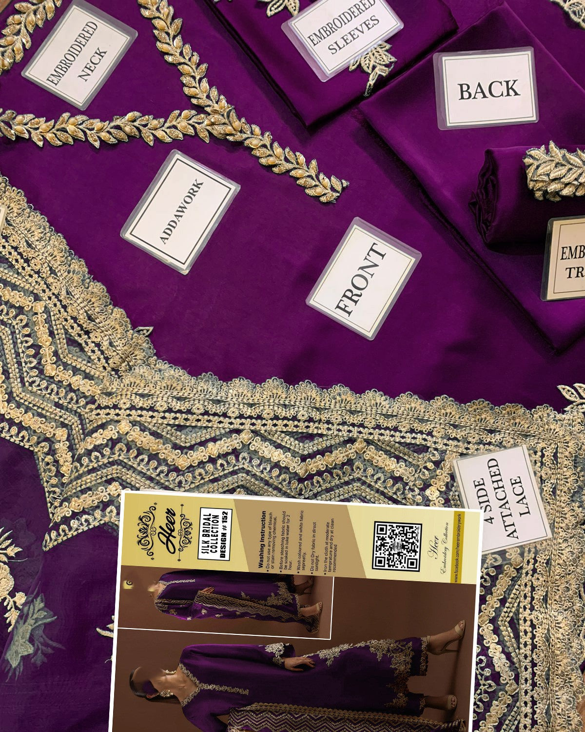 "Luxury shamooz silk and organza 3 piece embroidered unstitched suit"
