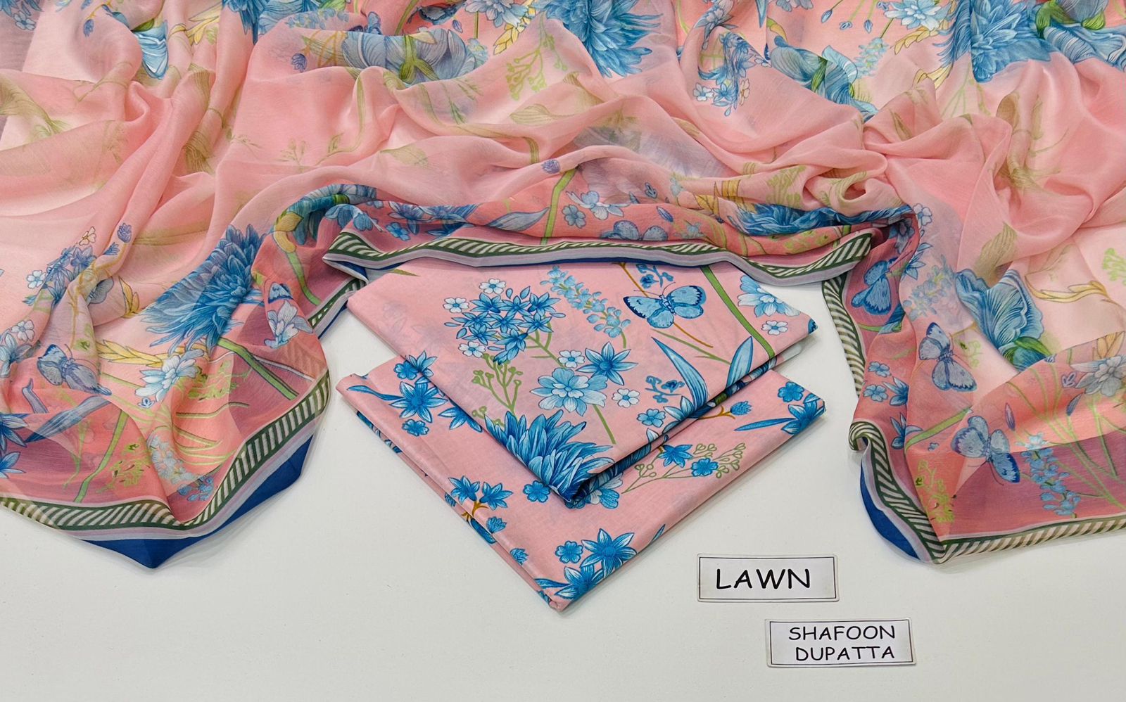 Printed Lawn 3-Piece Unstitched Suit with Digital Chiffon & Lawn Dupatta