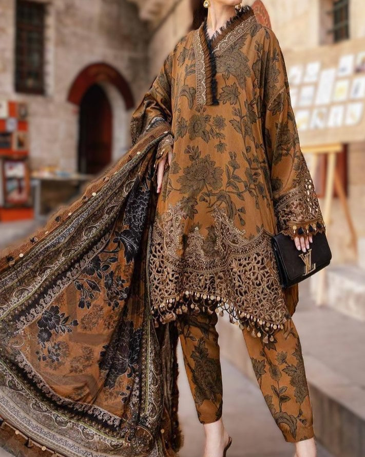 Luxury Embroidered 3-Piece Suit – Summer Collection
