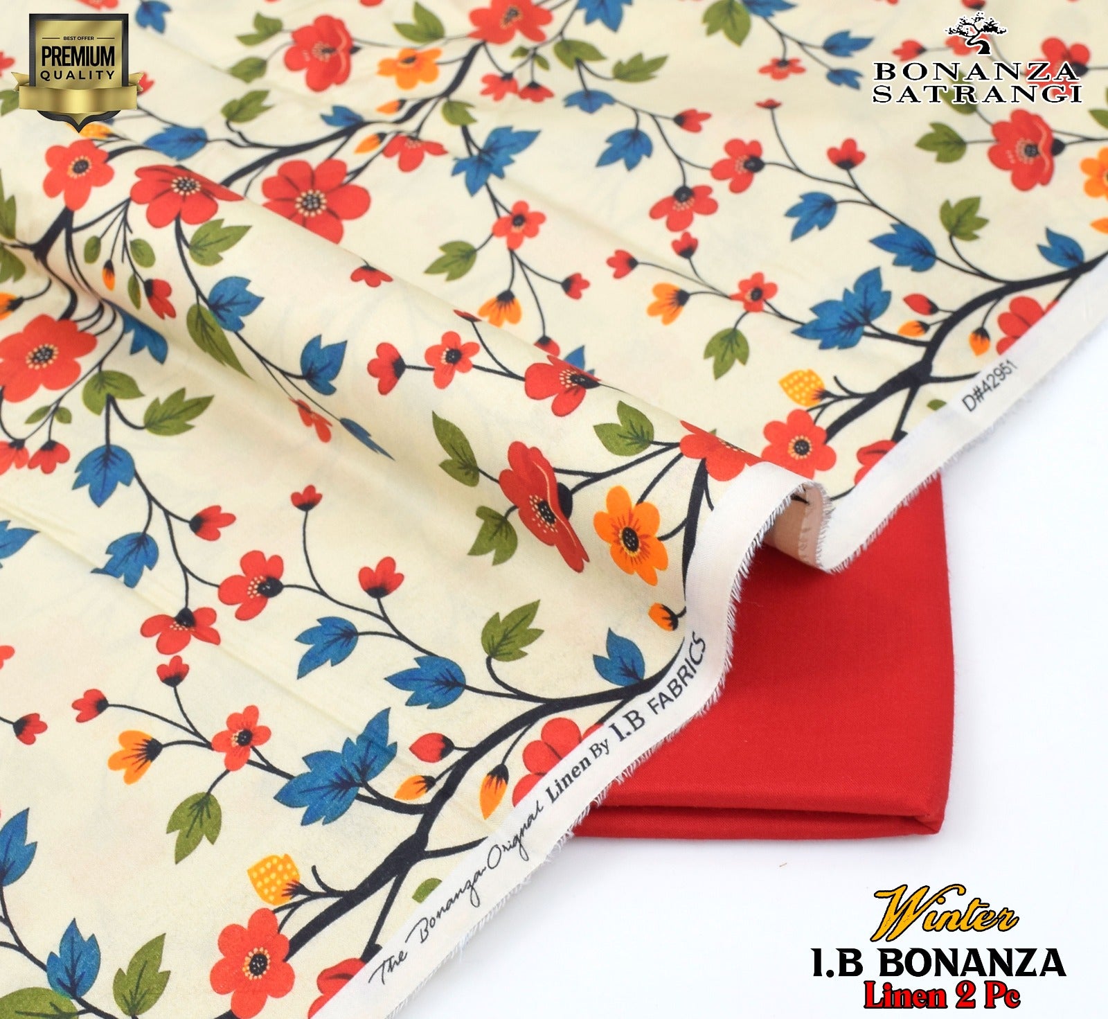 Digital printed 2-piece summer suit with dyed trouser for women
