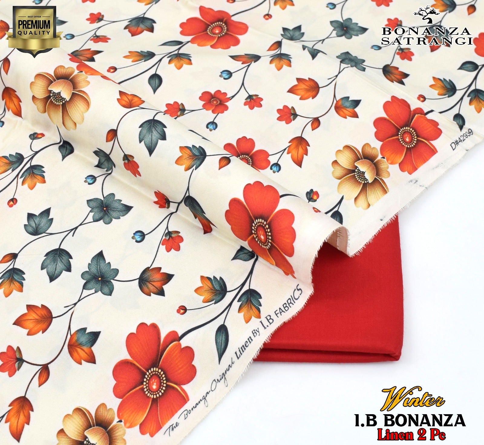 Digital printed 2-piece summer suit with dyed trouser for women