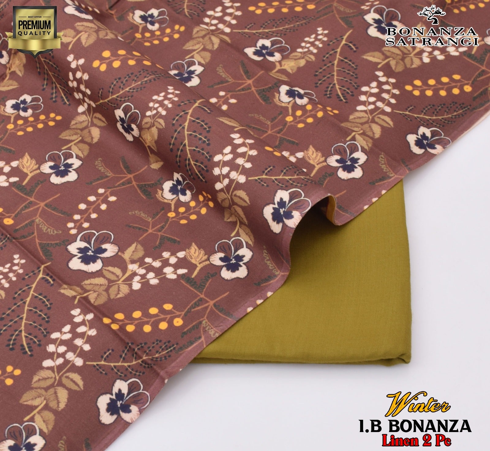 Digital printed 2-piece summer suit with dyed trouser for women