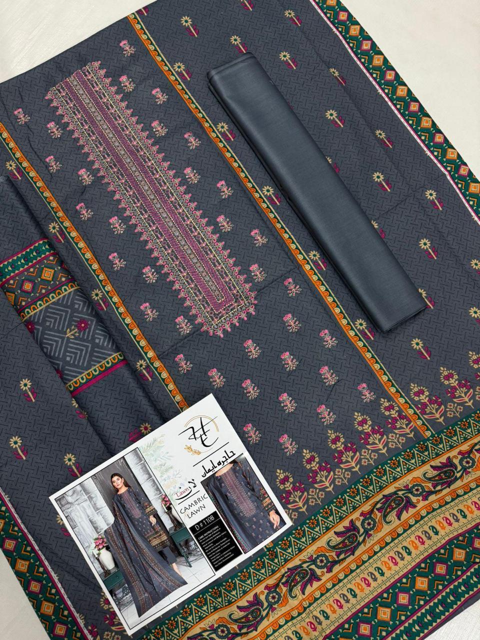 "Pakistani Summer Collection Cambric Cotton Dress Online"