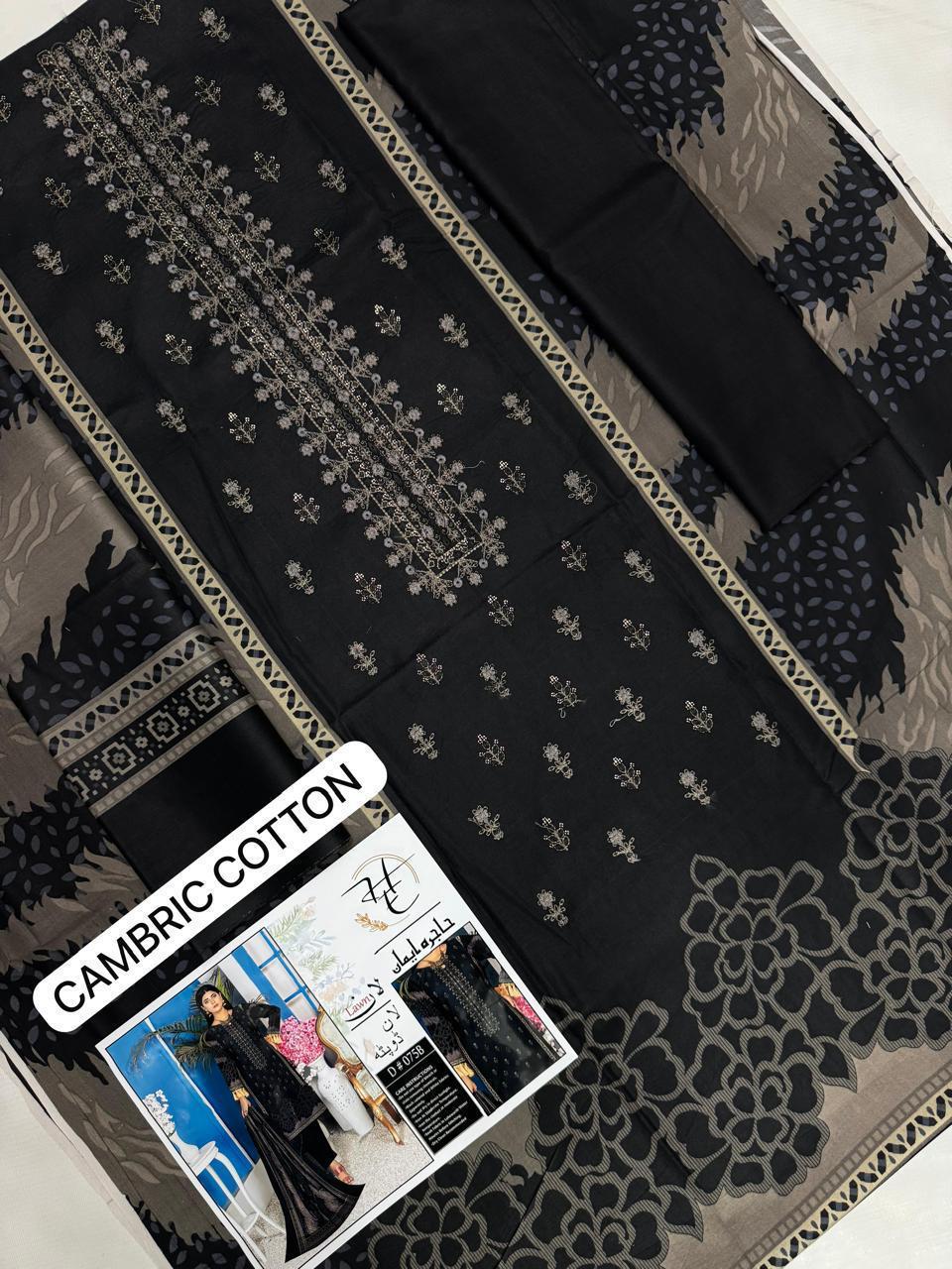 Women’s lawn embroidered dress with dyed trouser
Affordable summer embroidered suits online