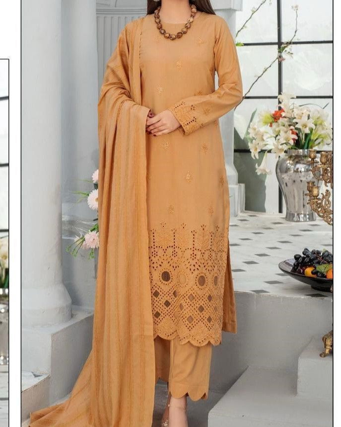DHANAK Winter Suit Shirt, Dyed Trouser & Fancy Shawl