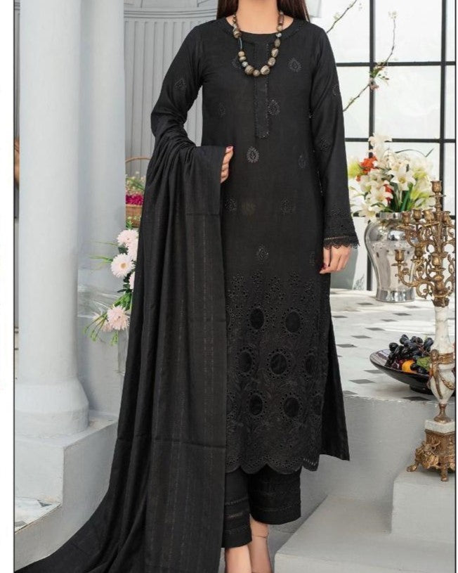 DHANAK Winter Suit Shirt, Dyed Trouser & Fancy Shawl
