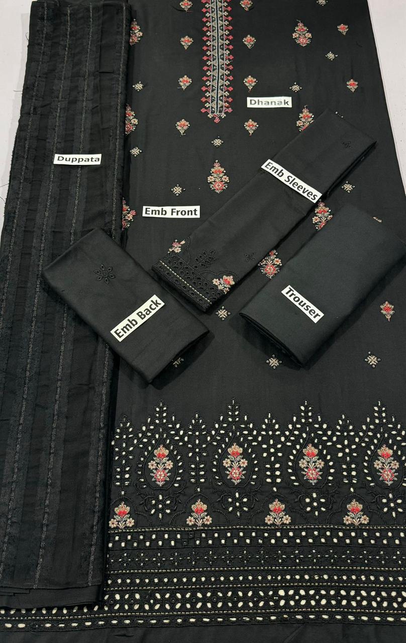 Stylish DHANAK 3 piece suit for women in Pakistan
Dyed DHANAK trouser for winter dresses