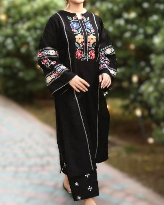 3 Piece Heavy Aari Work Embroidery Dress