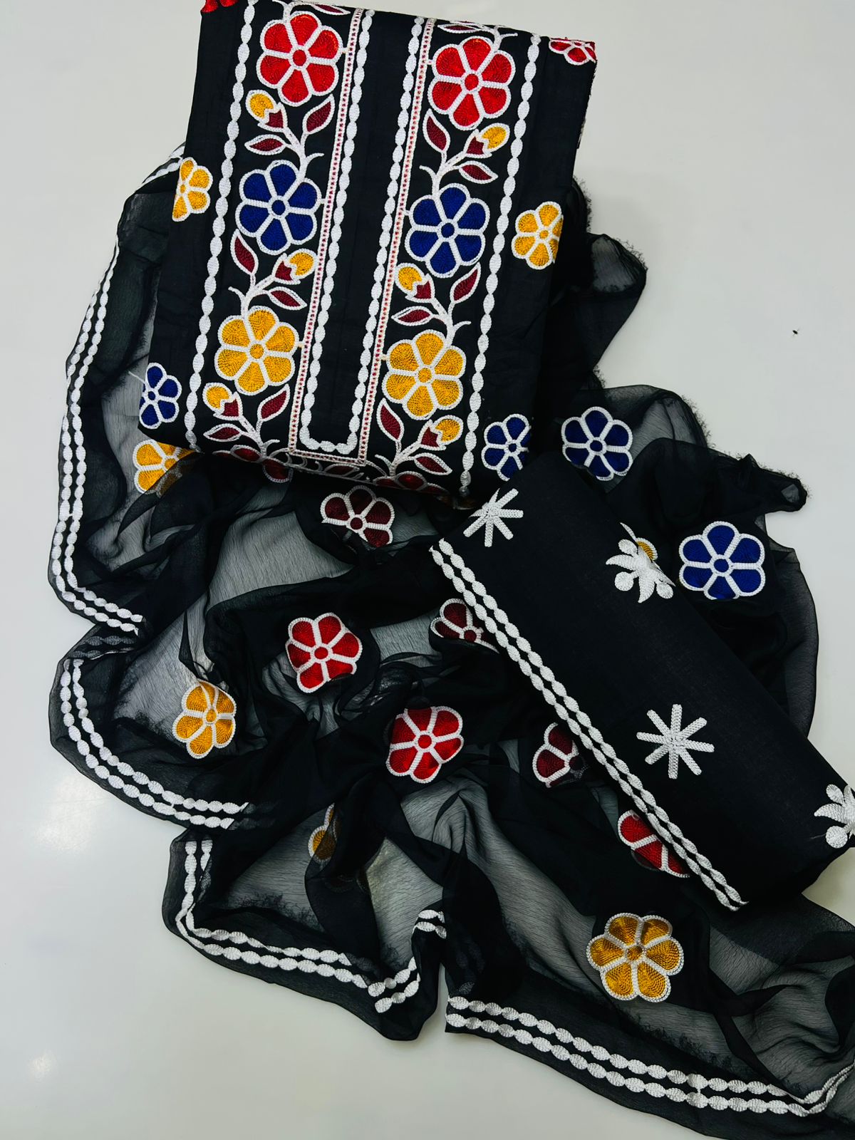 3 Piece Heavy Aari Work Embroidery Dress