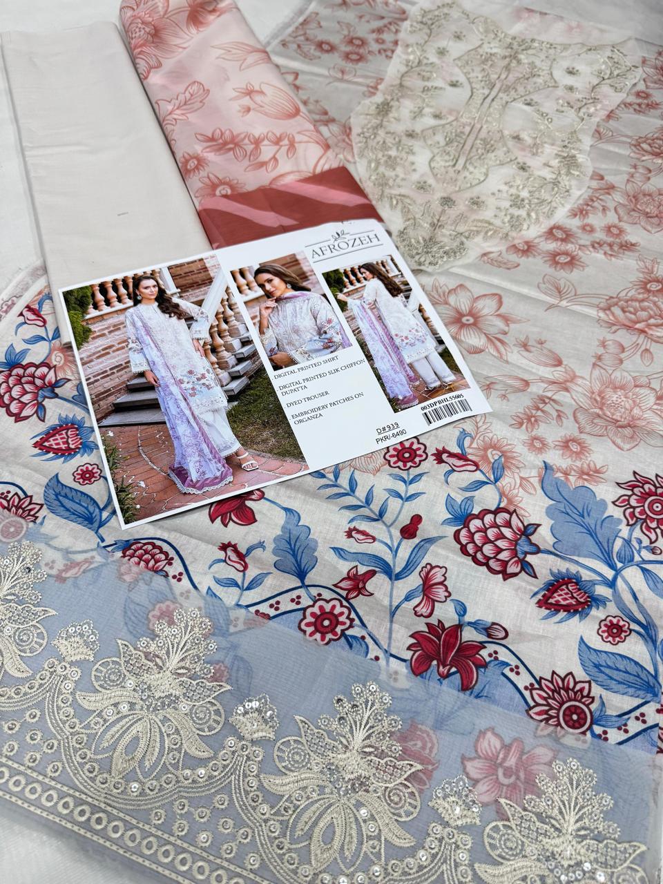 Luxury embroidered lawn 3 piece suit with chiffon dupatta clearance sale
Digital print lawn shirt with heavy embroidered patches Pakistan