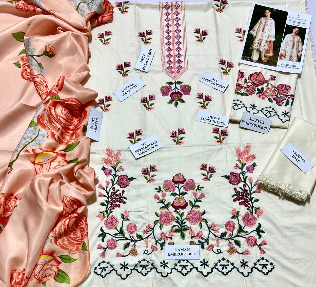 Airjet Dhanak Embroidered Winter Suit 3Pc