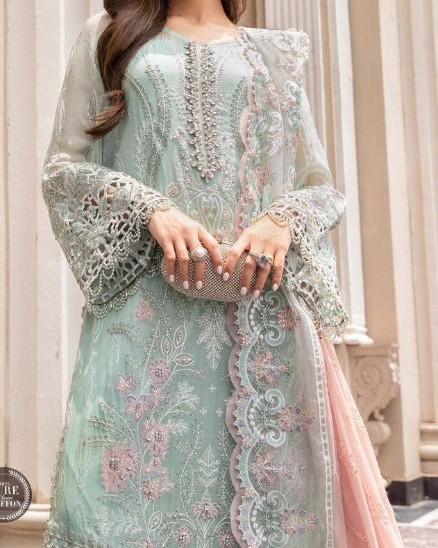 Wedding wear chiffon embroidered suit for women