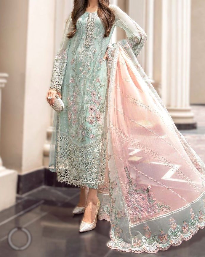 Wedding wear chiffon embroidered suit for women