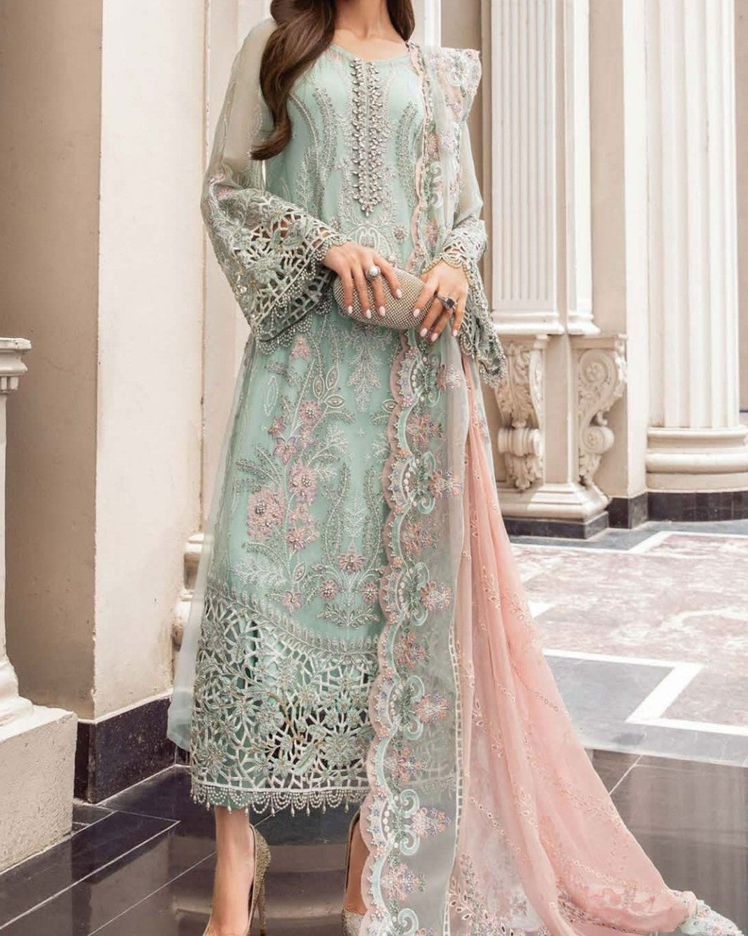 Luxury Chiffon Embroidered 3-Piece Suit | Couture Edition 2023 | Premium Wedding & Party Wear
