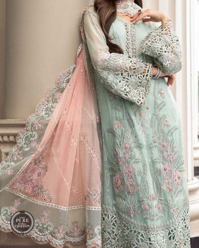 Luxury Chiffon Embroidered 3-Piece Suit | Couture Edition 2023 | Premium Wedding & Party Wear