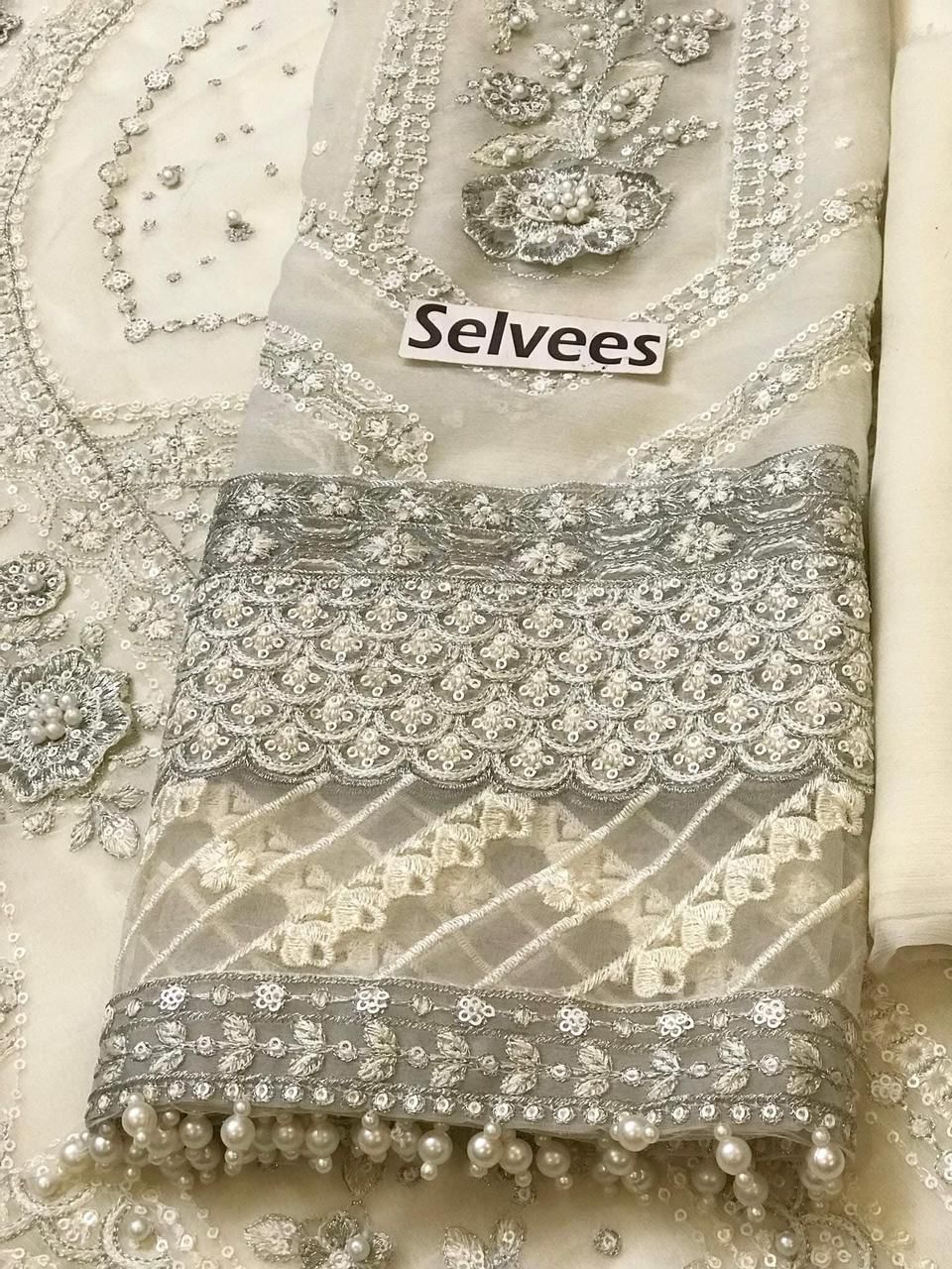 Premium Luxury Chiffon Embroidered Bridal Suit