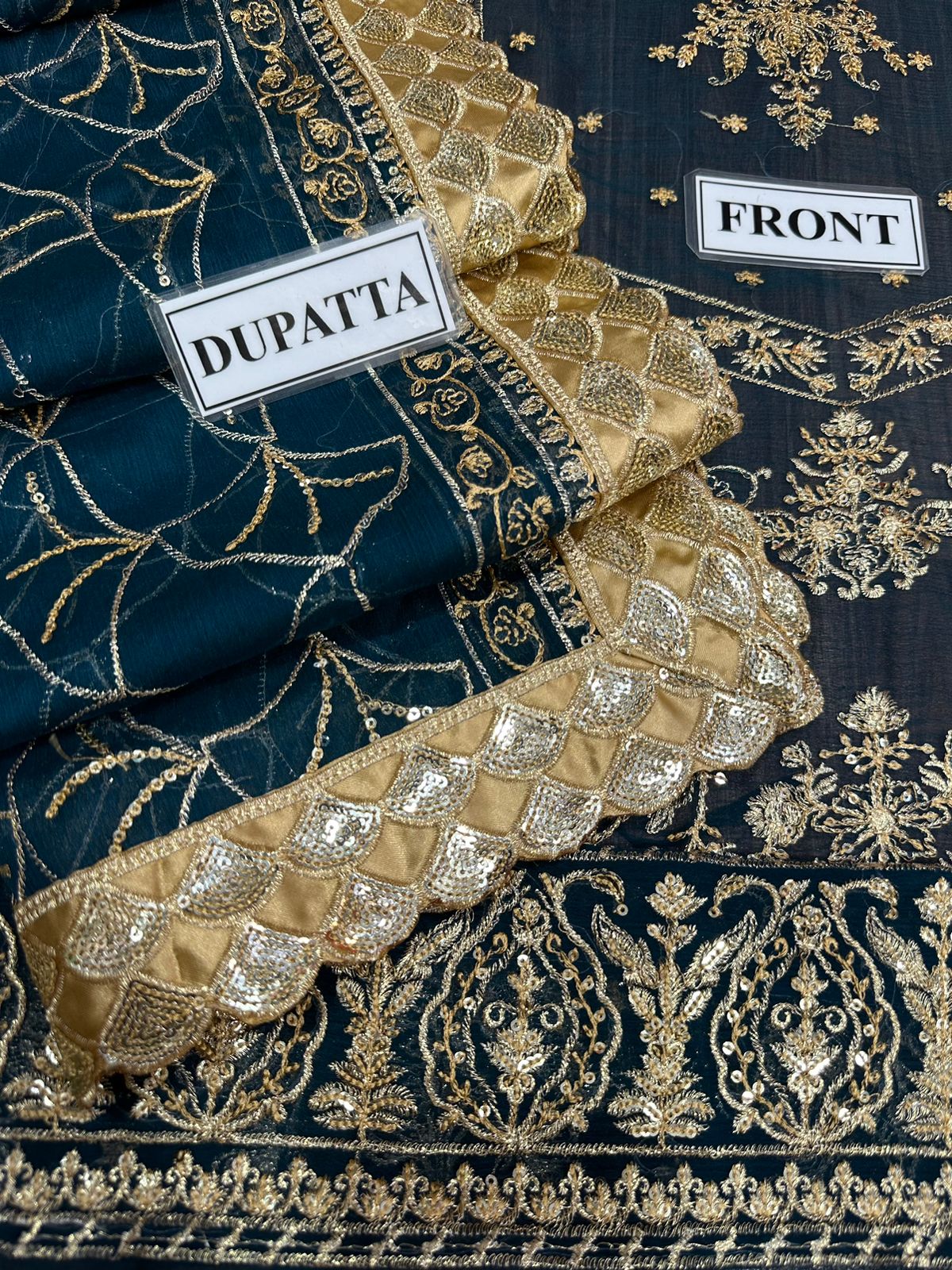 Premium Embroidered Chiffon Bridal Suit with Dupatta