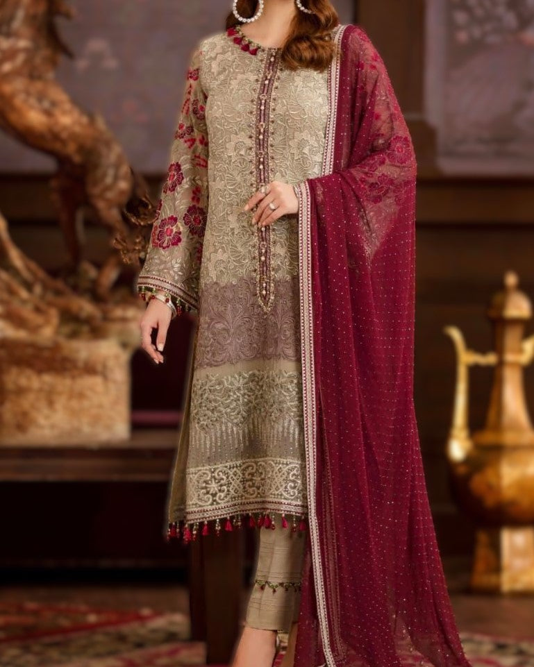 "Luxury Wedding Embroidered Chiffon Suit with Dupatta – Flossie Collection"
"Bridal Embroidered Chiffon Shirt with Heavy Daman and Sleeves – Wedding Edition 2025"
"Fully Embroidered Chiffon Dupatta with Malai Trouser – Elegant Wedding Outfit"